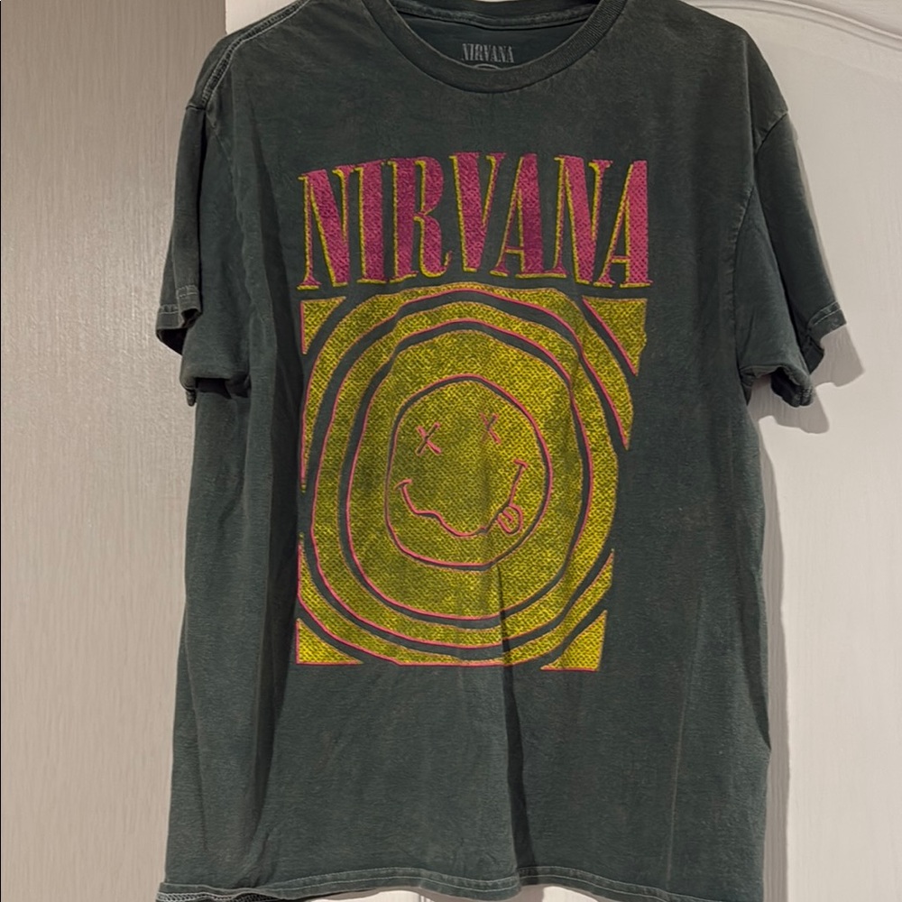 NIRVANA Black and Yellow Short Sleeve Tee